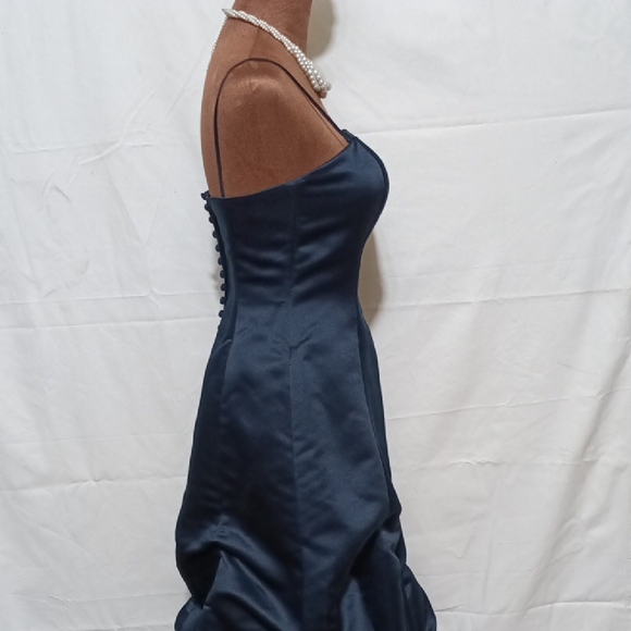 Wtoo Midnight Blue Formal Dress | Satin Evening Gown | Size 0 - Picture 3 of 7